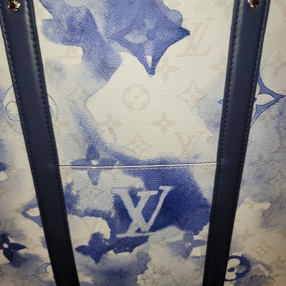 Louis Vuitton Virgil Abloh Watercolor Blue Canvas Giant Monogram Bag & Pouch - Picture 7 of 17